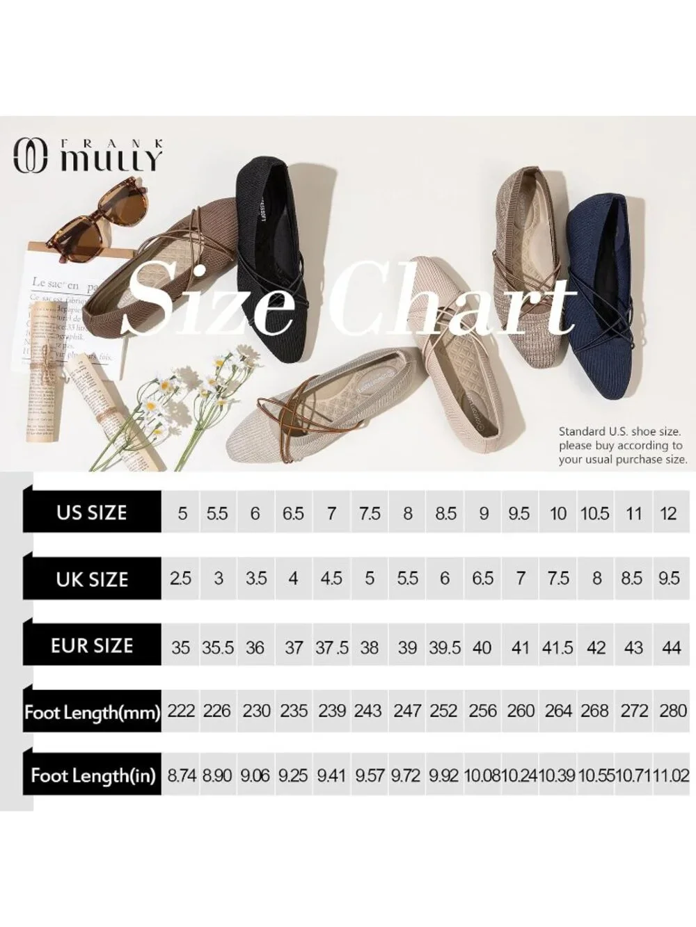 Women's Navy Square Toe Flats Comfortable Knit Ballet Flats with Cross Strap